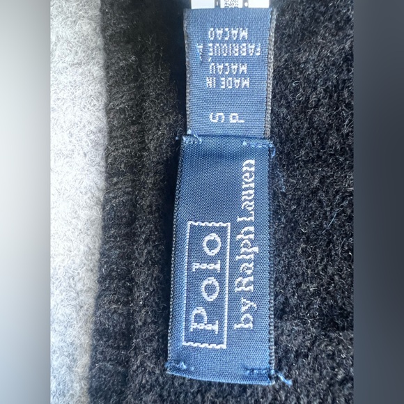 Polo Ralph Lauren Black Cable-Knit Wool-Cashmere VNeck Sweater [S] - Picture 7 of 7